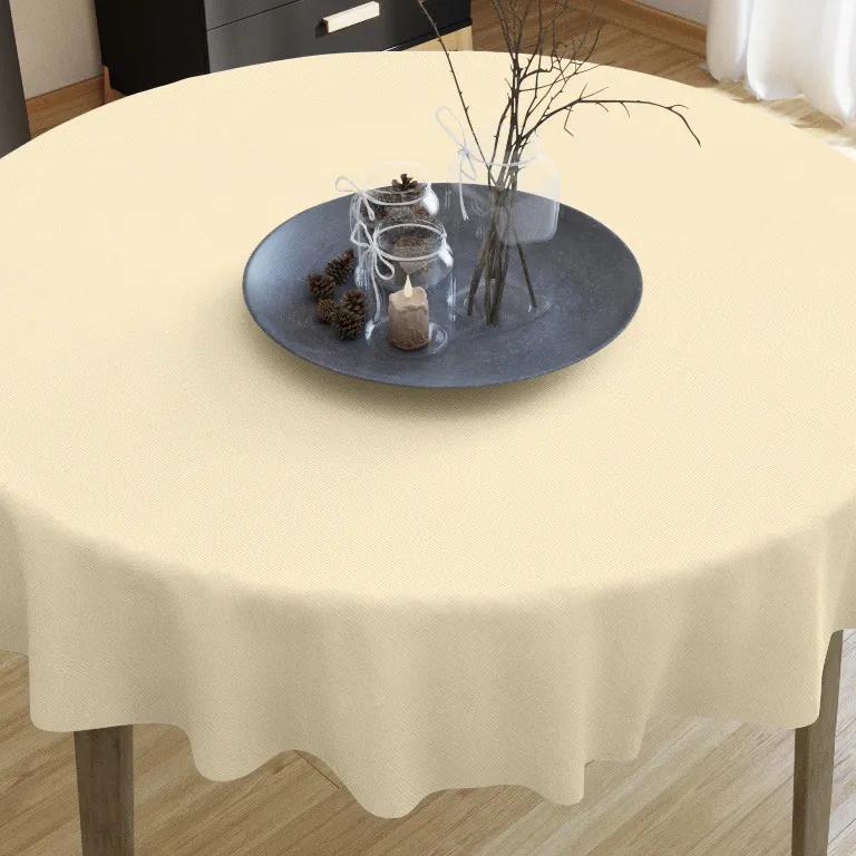 Goldea față de masă decorativă loneta - cream - rotundă Ø 60 cm