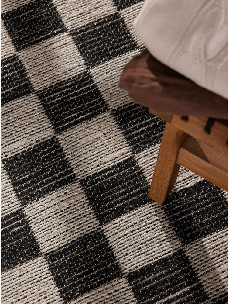 Covor tip traversă negru/crem reversibil/țesut manual din amestec de iută 80x200 cm Rex – Hanse Home