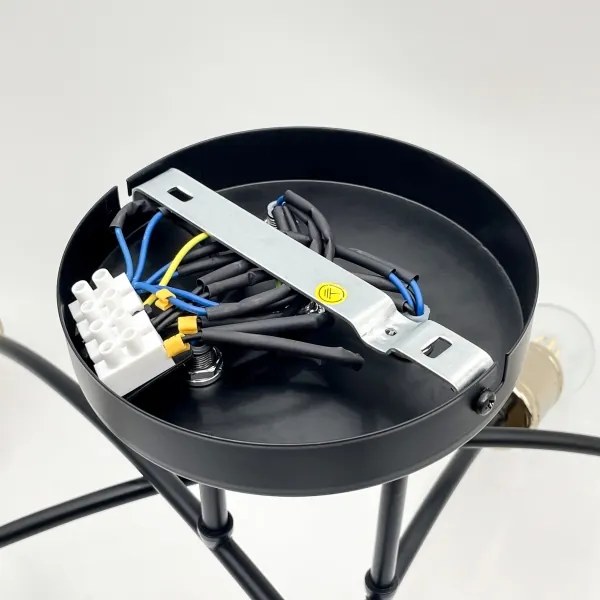 Lustru aplicat ANYA, 6 x E27, 15 W, 230 V, negru/auriu