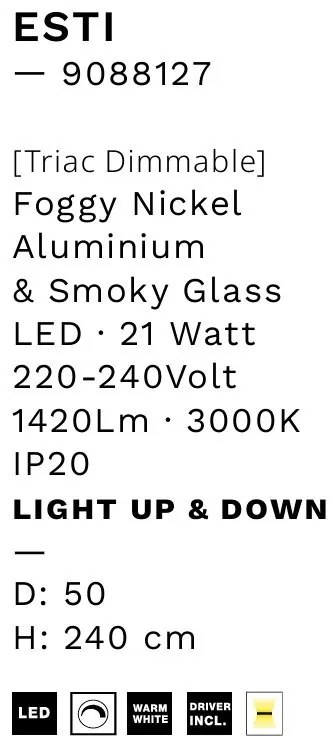 Lustra suspendata LED design ambiental Esti fumuriu