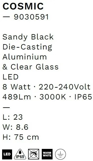 Stalp LED iluminat exterior IP65 COSMIC H-75cm