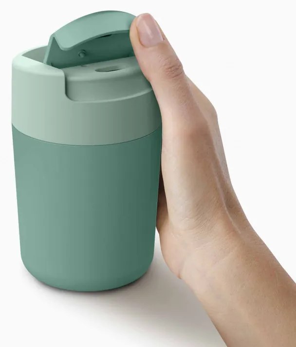 Thermos Joseph Joseph Sipp 81122, Capac de etansare, 340 ml, Fara BPA, Verde