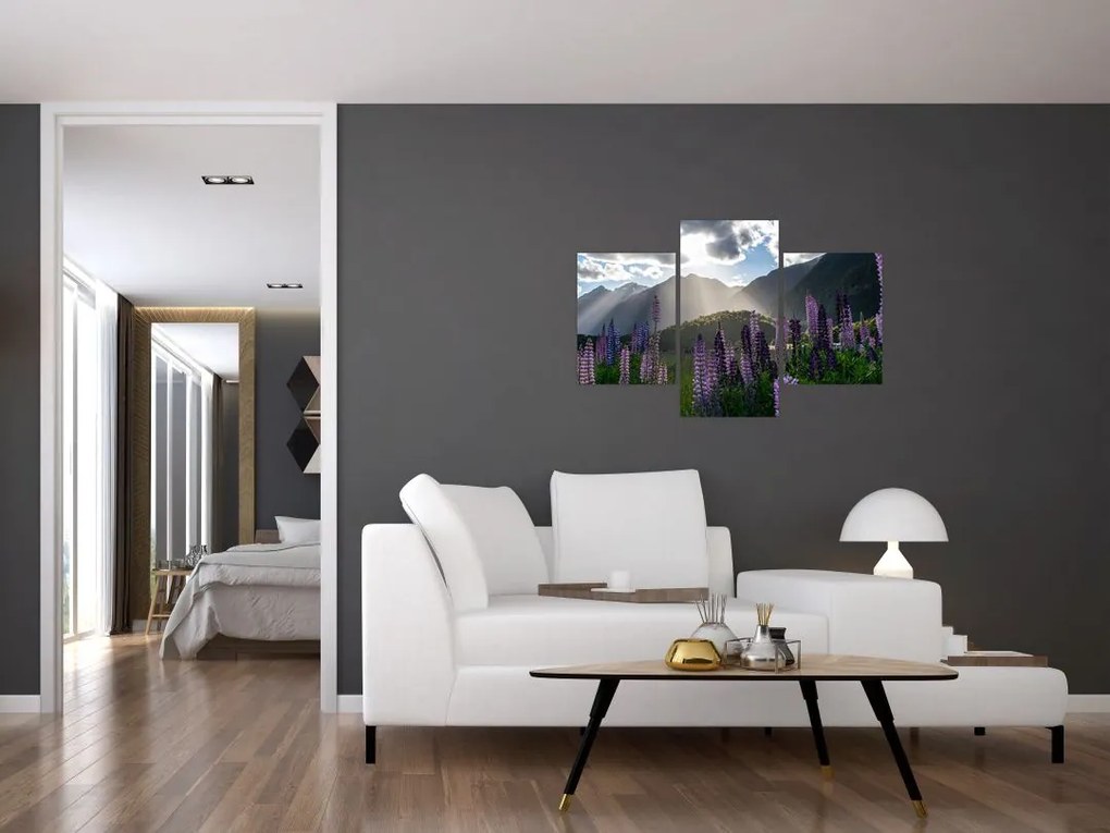 Tablou - scenariu cu flori de Lupin (90x60 cm)