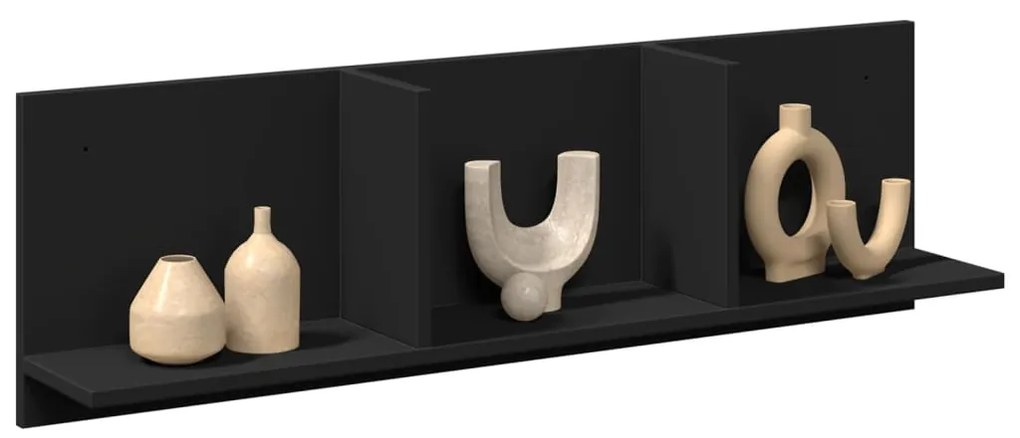vidaXL Dulap de perete, 100x16,5x30 cm, negru, lemn prelucrat