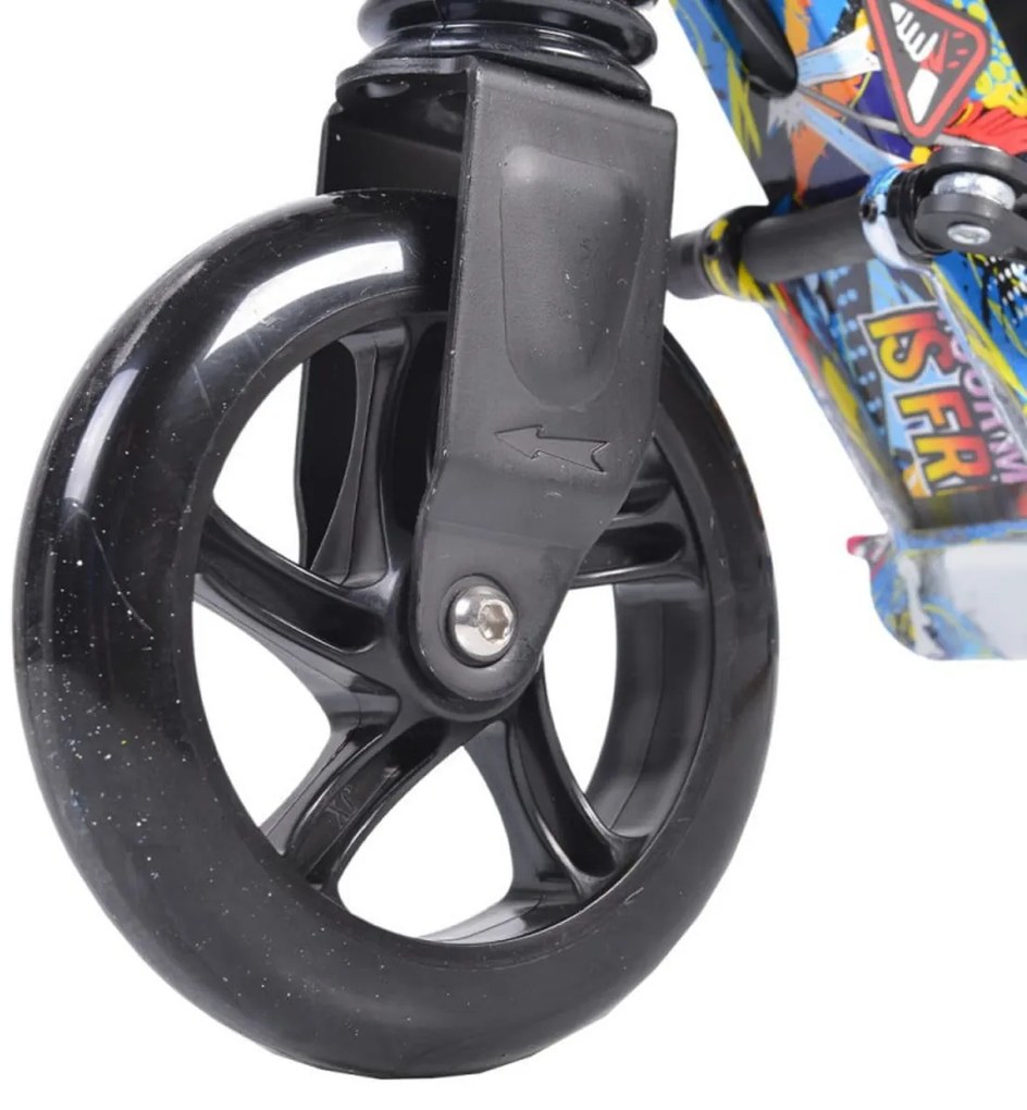 Trotineta pliabila din aluminiu NOVOKIDS™ Funky Snuzzy Scooter PRO, Max 100 kg, Functie Super Brake, Maner reglabil pe inaltime 75-90 cm , Diametru