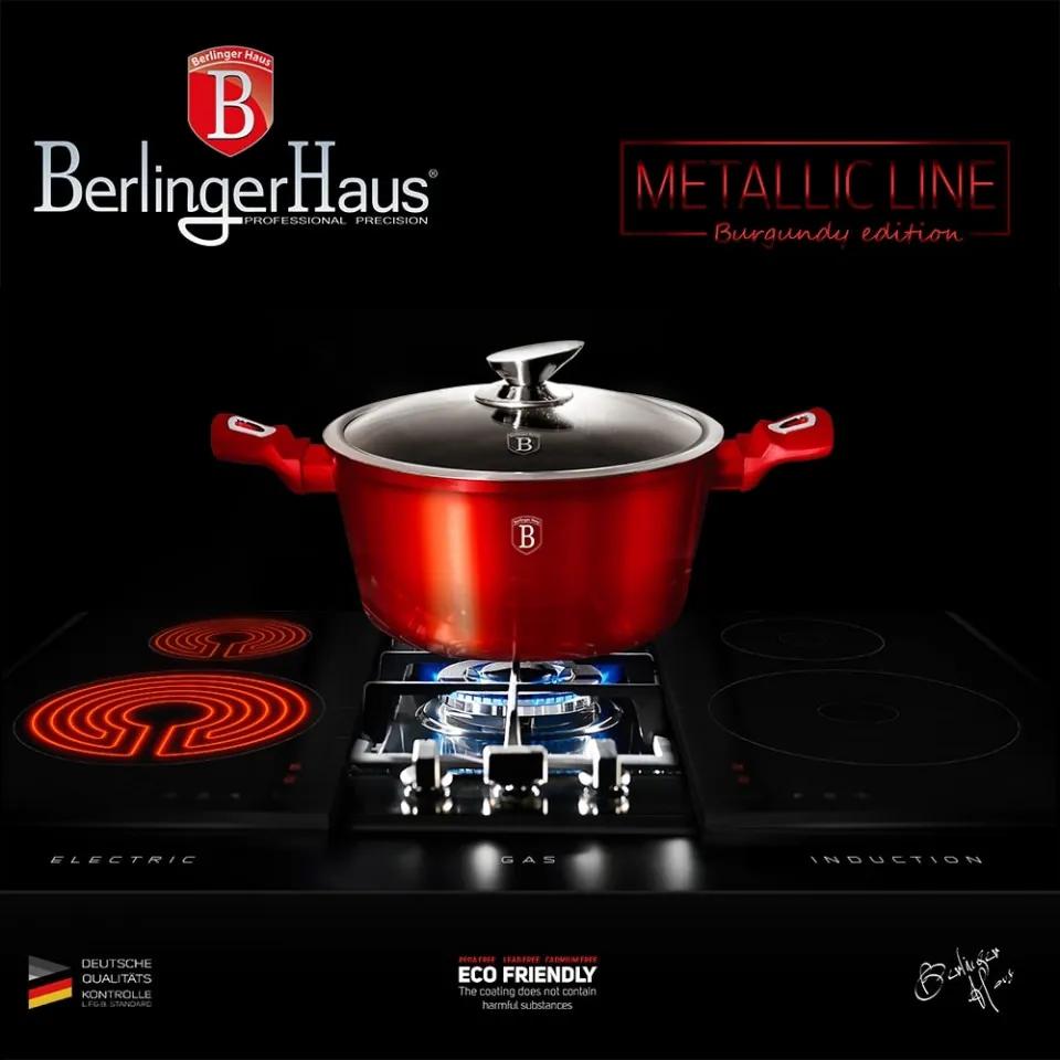 Oala cu capac 28 cm Burgundy Metallic Line Berlinger Haus BH 1258N