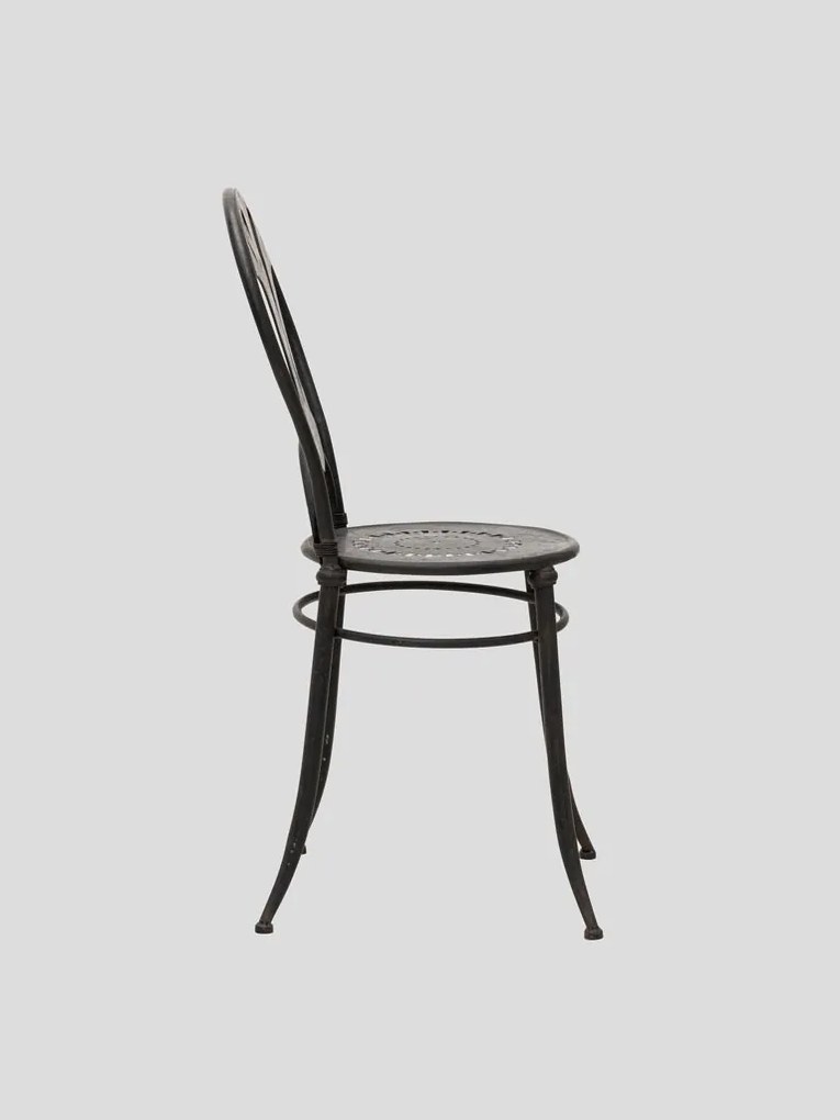 Scaun exterior negru, din metal, Otta