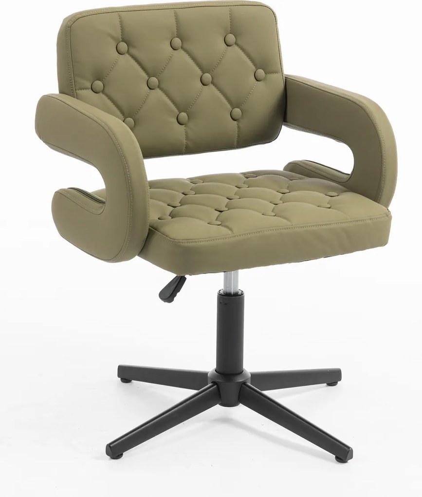 HR8403CROSS Scaun Khaki Piele Ecologica Premium Soft cu Bază Neagră