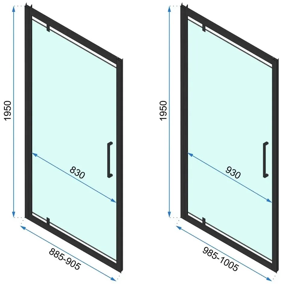 Cabina dus Rapid Swing Crom 100x80cm, Rea