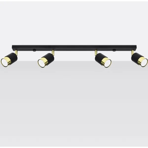 Spot NERO 4xGU10/40W/230V negru/auriu Sollux SL.1072
