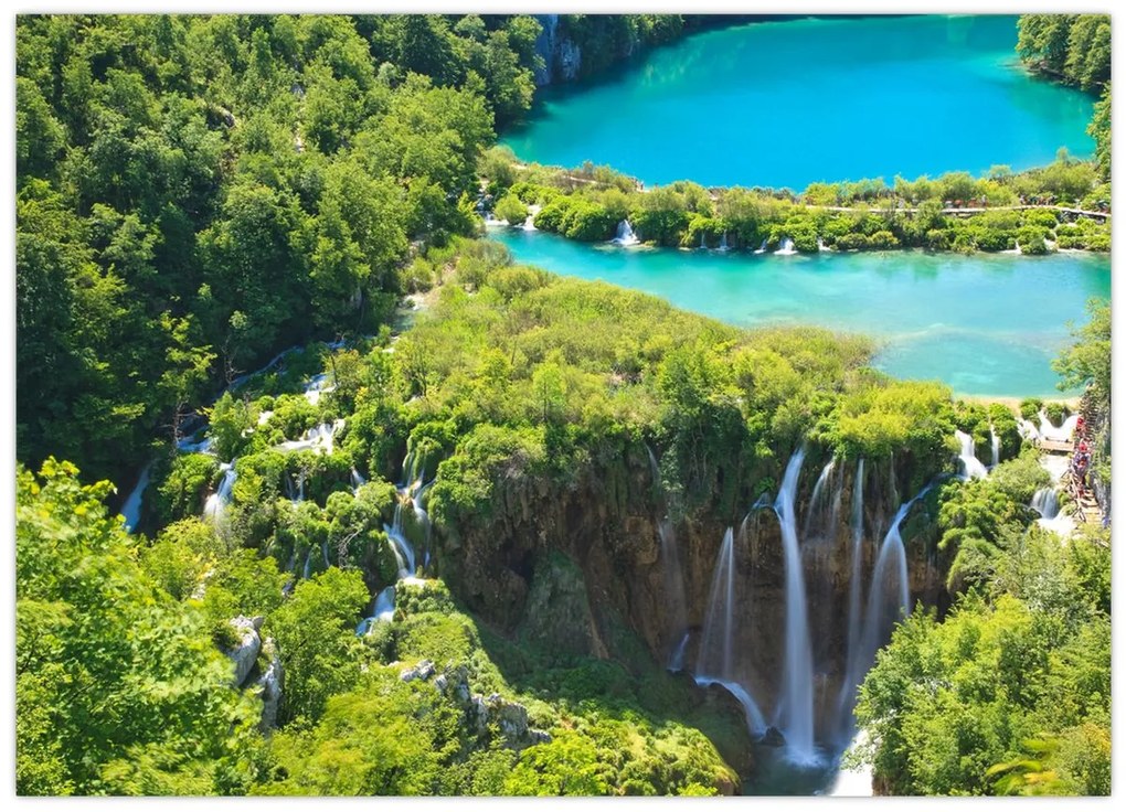 Tablou pe sticlă - Cascade (70x50 cm)