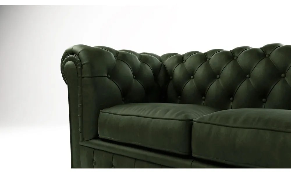 Canapea verde-închis cu tapițerie din catifea 184 cm Cambridge – Ropez