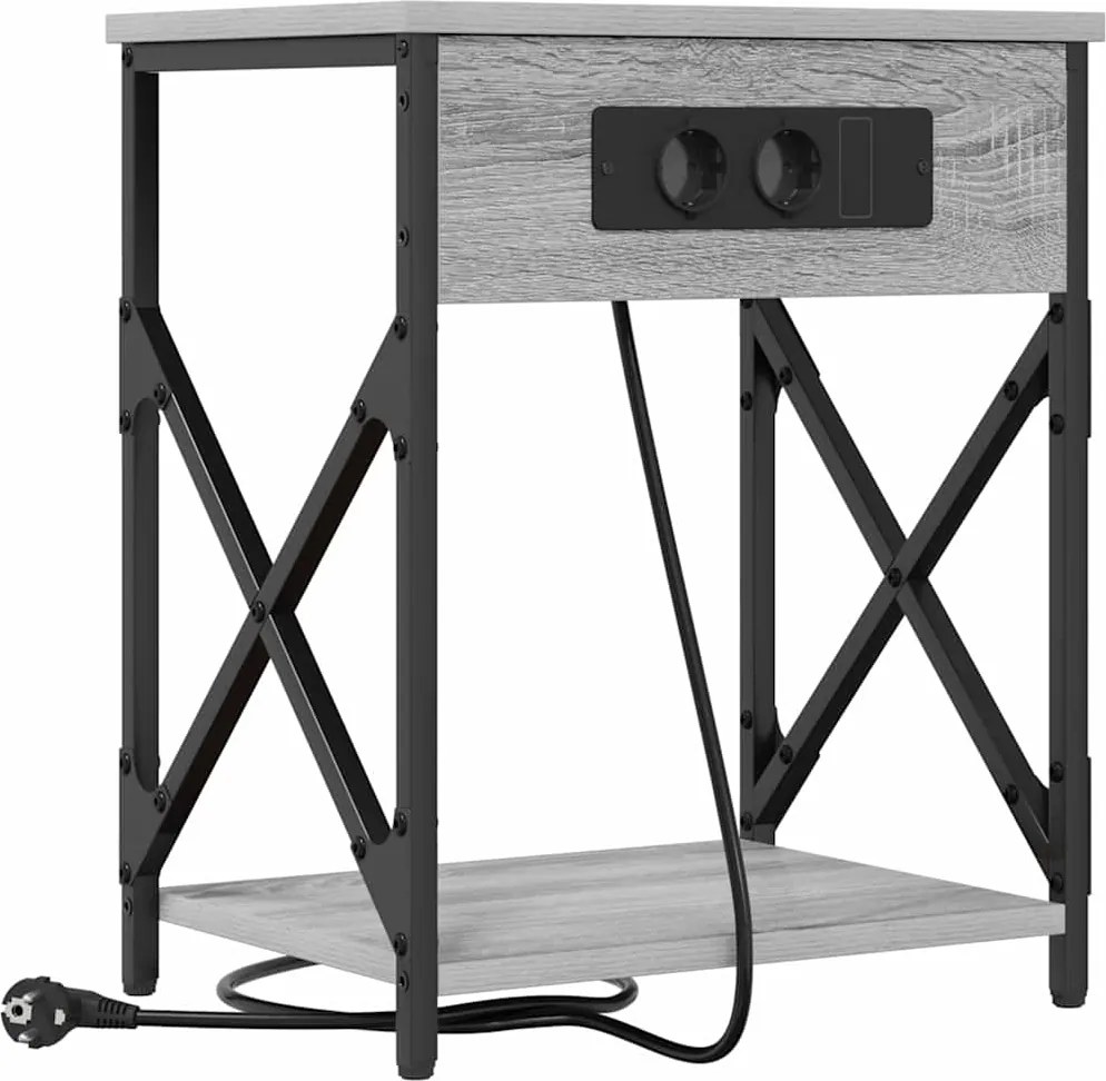 vidaXL Dulap de noapte Gri Sonoma 41 x 31 x 51 cm Lemn compozit