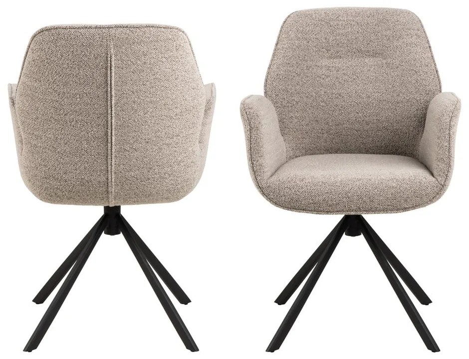 Scaun de sufragerie gri închis tapițat Aura – Actona