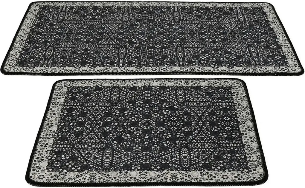 Set 2 covorase baie PAISLEY DJT, forma dreptunghiulara, poliester, neg