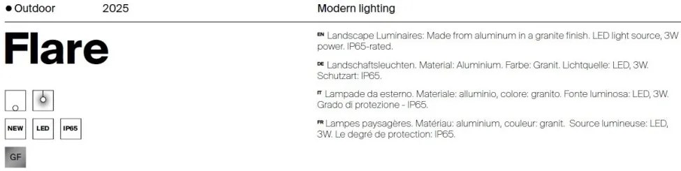 Lampa LED/Tarus de exterior iluminat decorativ IP65 Flare H-100cm