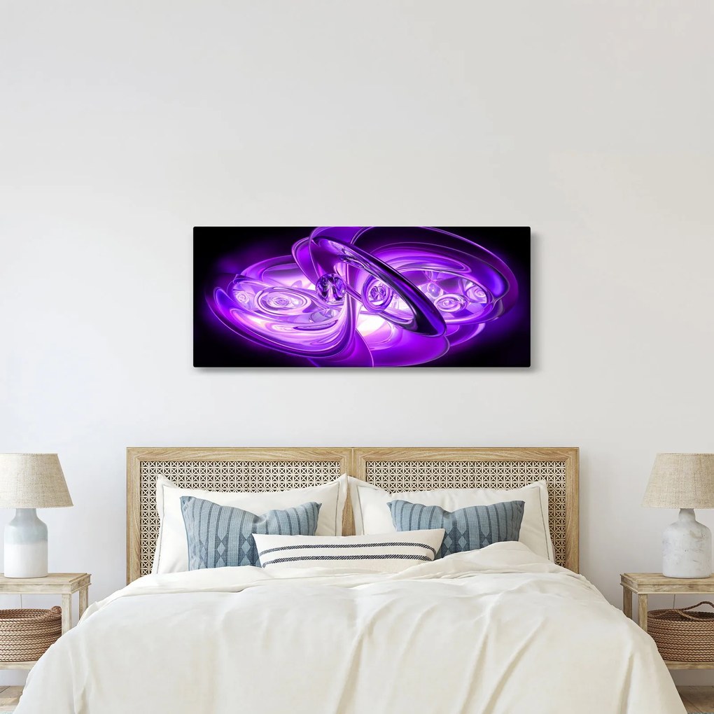 Tabloul fractalilor în violet (120x50 cm)