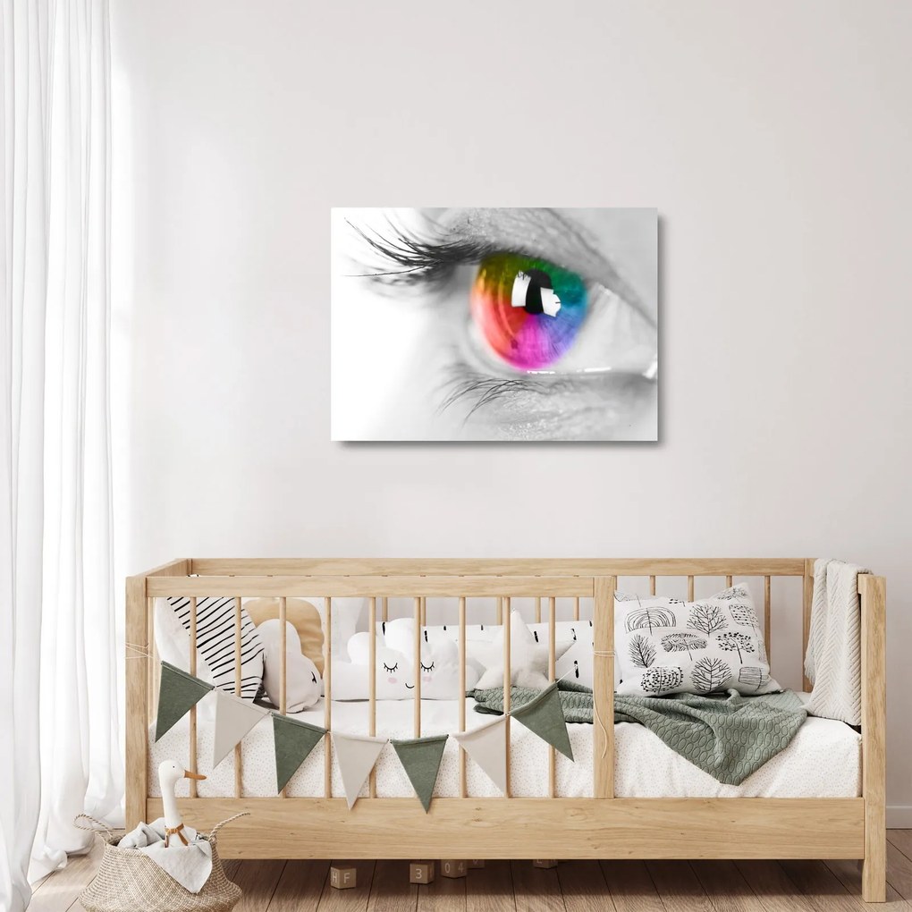 Tablou pe sticlă - Iris din ochi (70x50 cm)