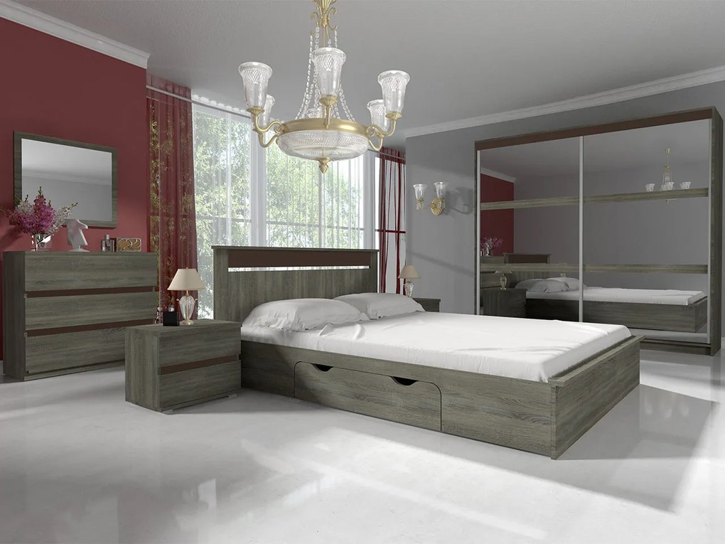Comoda din pal LATTE 3S TRUFFLE 100x94.5x42 cm