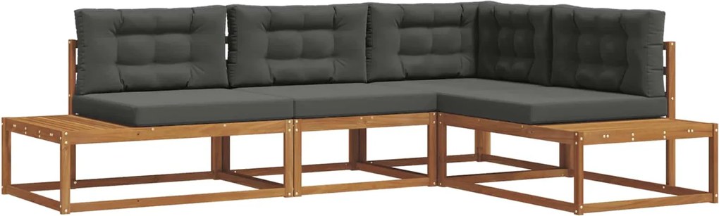 vidaXL Set de canapele de exterior 4 Bucată Natural și Antracit