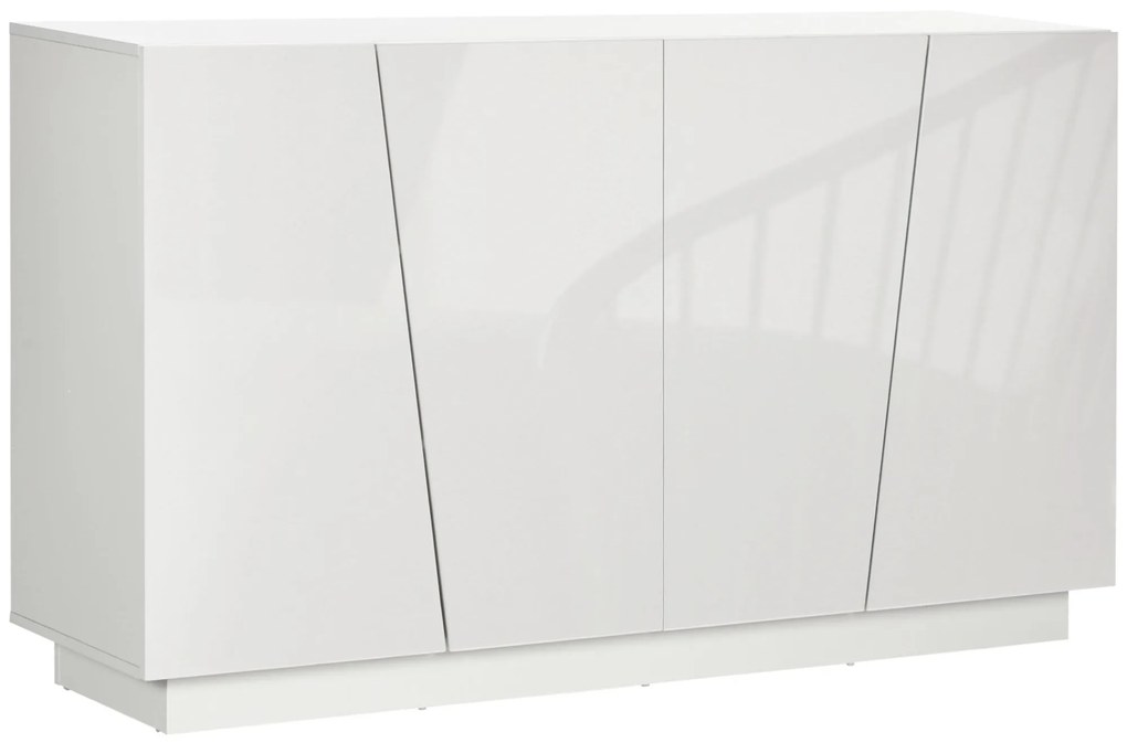 Dulap multifunctional HOMCOM cu 5 niveluri din PA alb cu polita reglabila pe 3 niveluri si baza inaltata, 150x40x88 cm | Aosom Romania