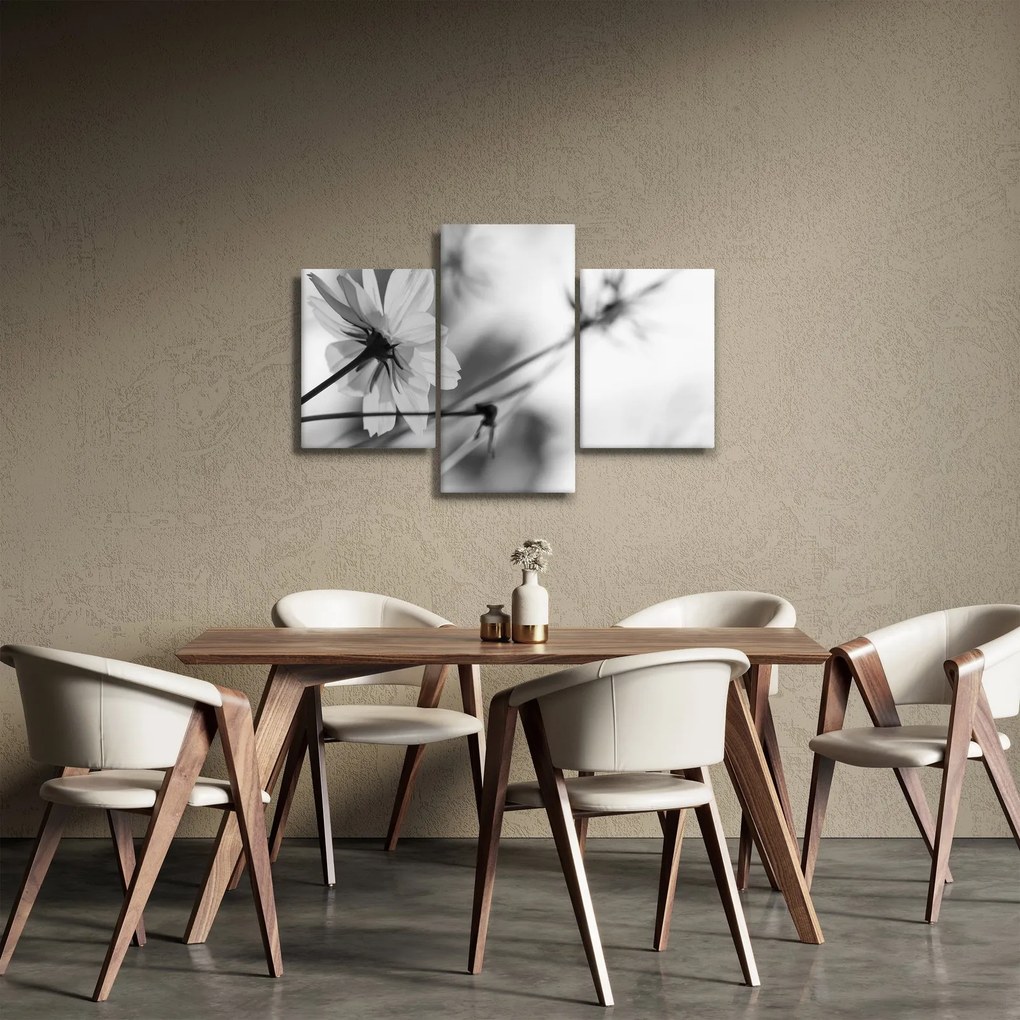 Tablou - Flori alb-negru (90x60 cm)