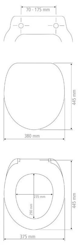 Capac WC 37,5 x 44,5 cm Easy-Close (cu închidere automată) Licata – Wenko