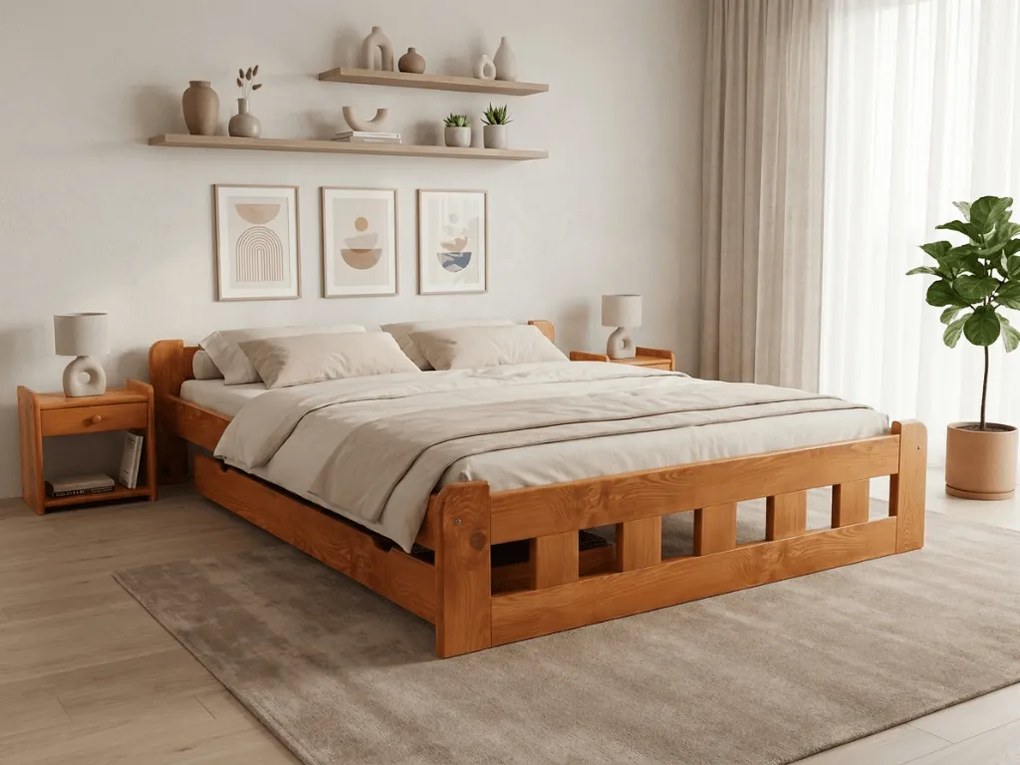 Pat inalt Naomi 180x200 cm, arin Saltele: Cu saltele Deluxe 10 cm, Somiera pat: Cu lamele drepte