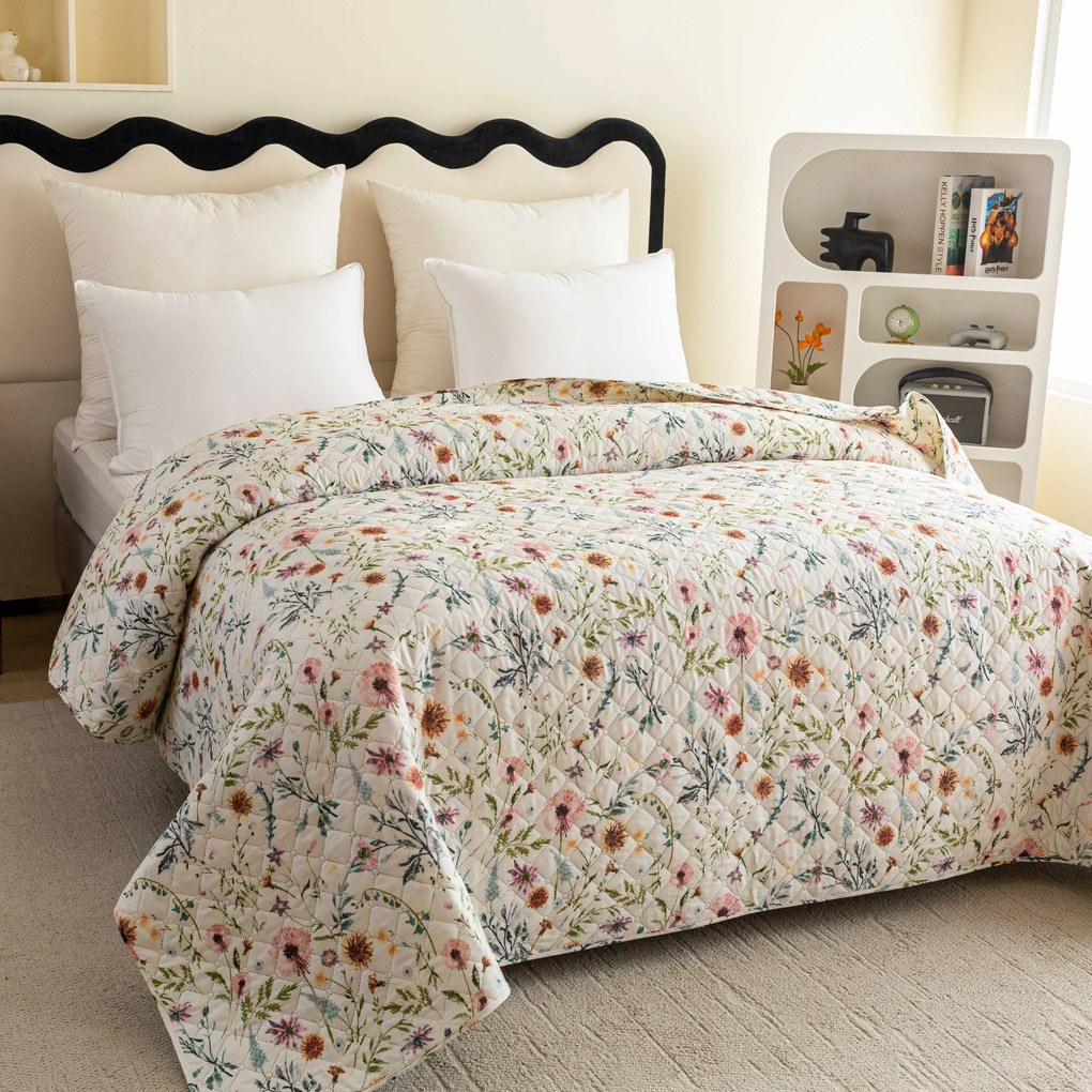 Cuvertura de pat HERBALIS crem Dimensiune: 170 x 210 cm