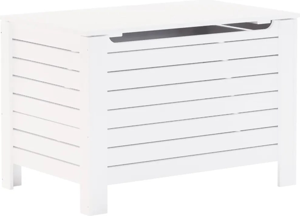 vidaXL Cutie depozitare capac "RANA", alb, 80x49x54 cm, lemn masiv pin