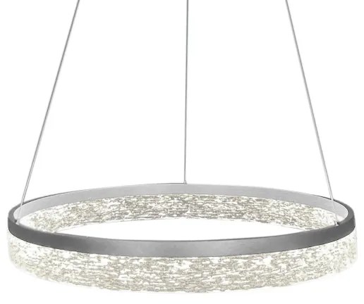 Lustră LED suspendată pe cablu GALA LED/25W/230V Ø 50 cm, argintie