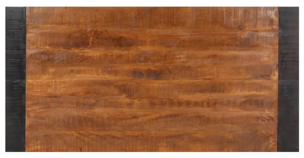 Masa de bucatarie, 140x70x76 cm, lemn masiv de mango nefinisat 1, Maro inchis, 140 x 70 x 76 cm