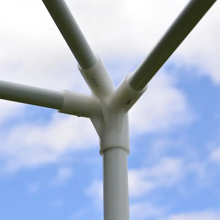 Cort de petrecere 3×3 m - PE alb, 2 laturi cu ferestre, sist