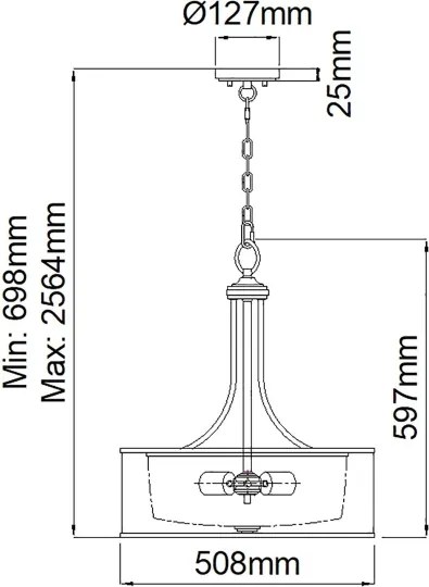 Kichler KL-LACEY-P-L-AP - Candelabru cu lanț LACEY 4xE27/60W/230V crom mat