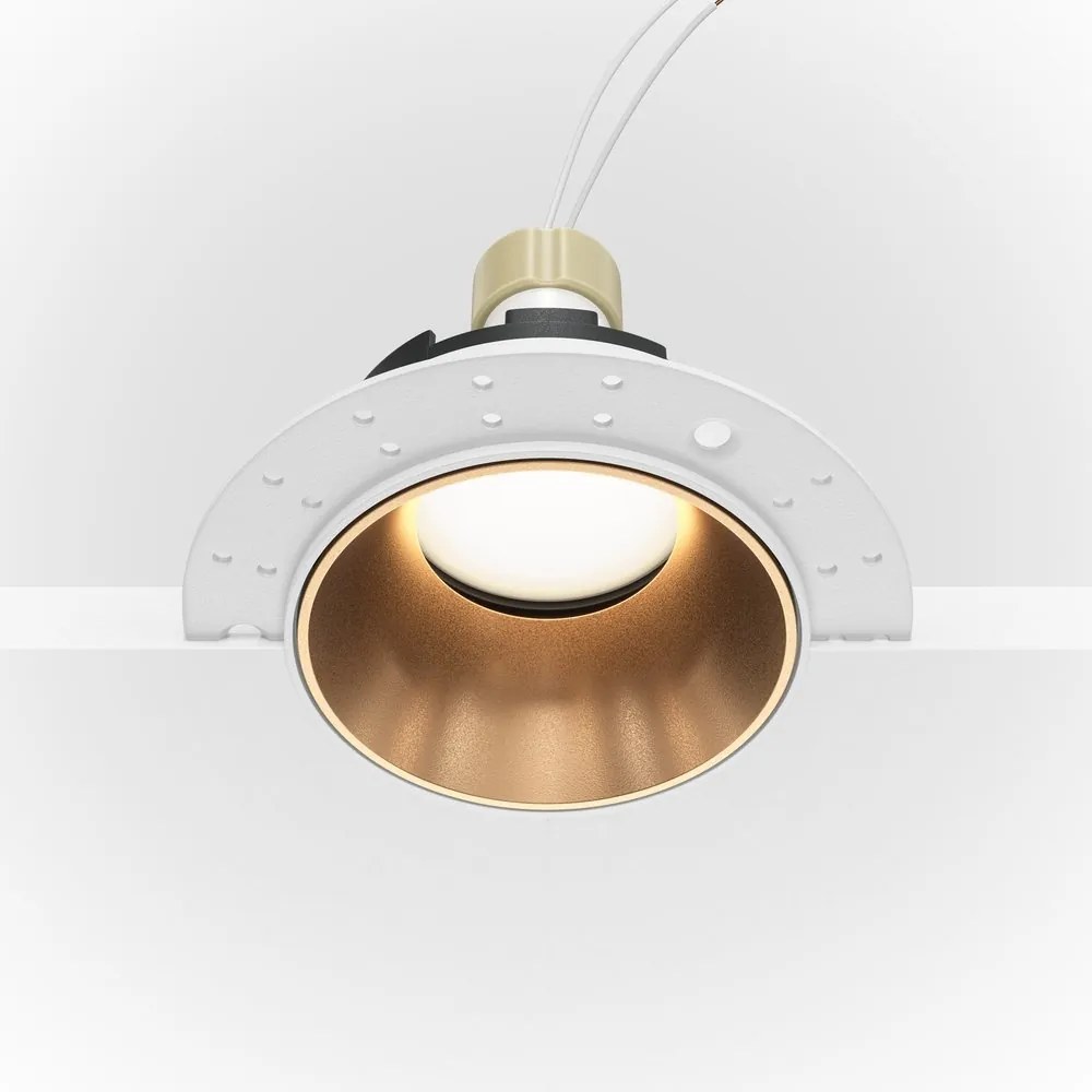 Spot incastrabil design tehnic Share alb, auriu mat 10,2cm