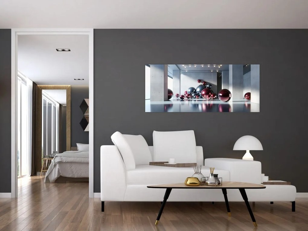 Tablou - Spațiu 3D cu bile II. (120x50 cm)