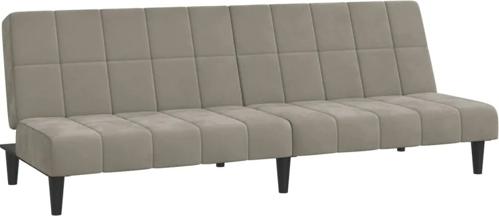 vidaXL Canapea extensibilă cu 2 locuri, gri deschis, catifea