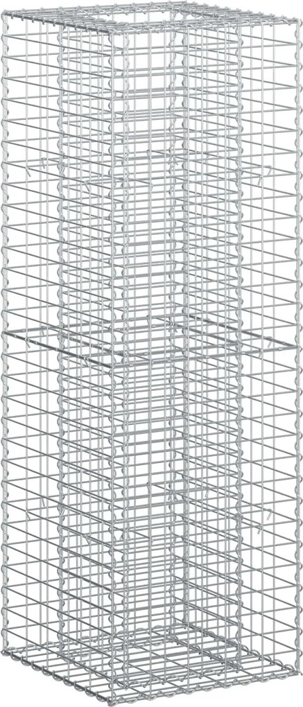 vidaXL Pat ridicat din gabion Argintiu 50 x 50 x 150 cm