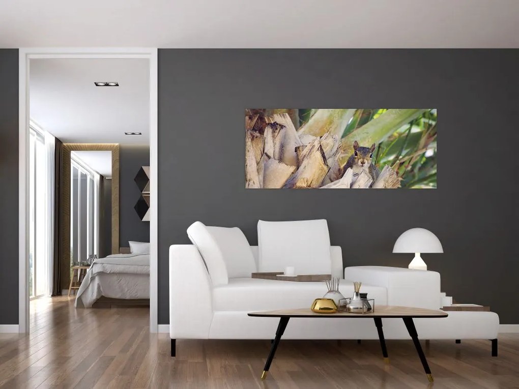 Tablou cu veverița în copaci (120x50 cm)