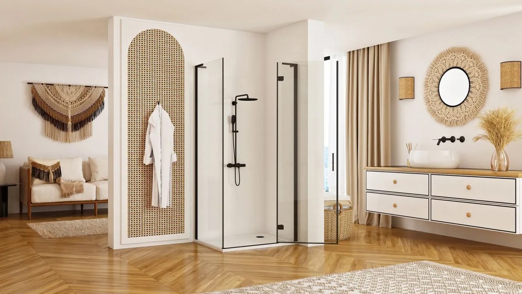 Cabina dus REA Hugo Black 80x90