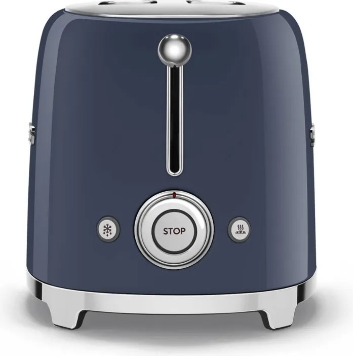 Prajitor de paine SMEG 50's Style TSF01NBEU, 950 W, 2 felii, 6 trepte, Tava pentru firimituri, Cablu integrat, Otel inoxidabil, Albastru inchis