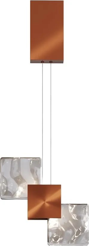 Pendul, Lustra suspendata LED metal cupru Quadro