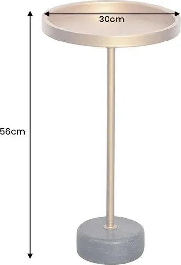 Masuta Laterala, Marmura, Metal, TRAYFUL 60cm