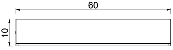 Raft de perete cu iluminare LED SHELF 10x60 cm negru