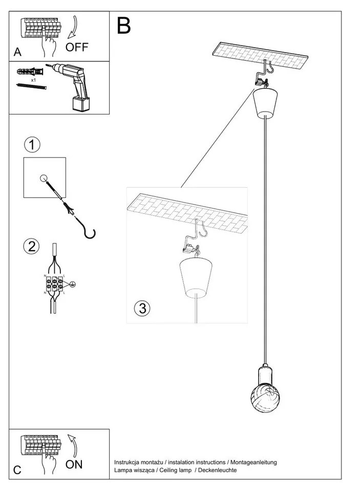Corp de iluminat gri ø 5 cm Rene – Sollux