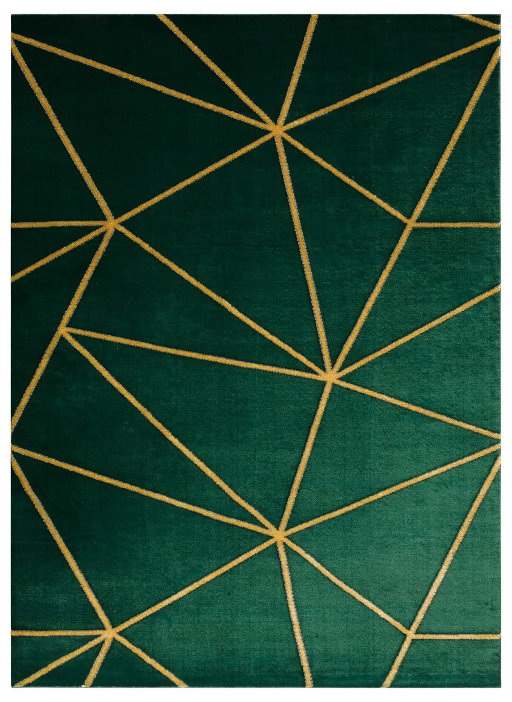 Exclusiv EMERALD covor 1013 glamour, stilat, geometric sticla verde / aur