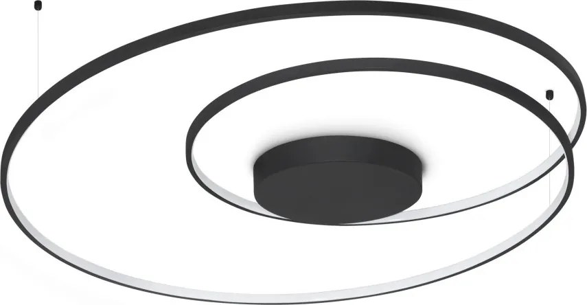 Lustra LED aplicata design circular OZ PL D100 ON-OFF NERO 3000K