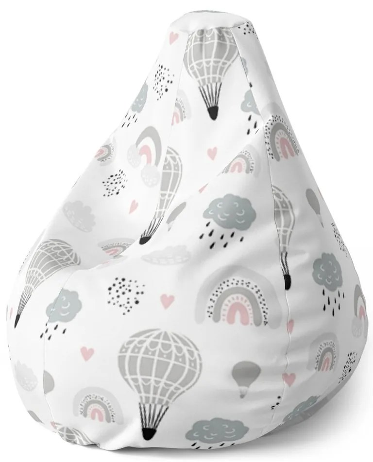 Sac de șezut Pear baloane cu aer cald pictate - pentru copii, colorat
