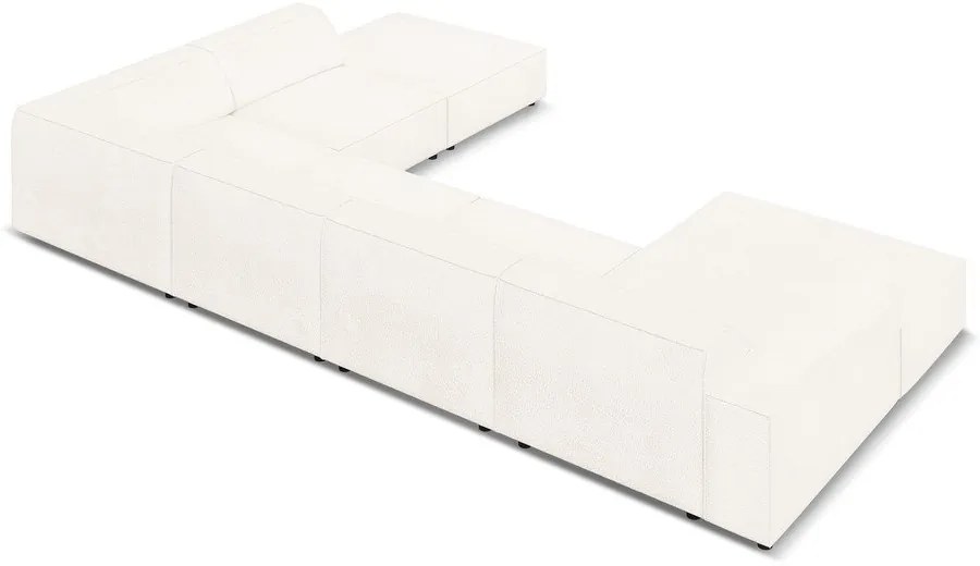 Colțar bej cu tapițerie bouclé (pe partea dreaptă) Jodie – Micadoni Home