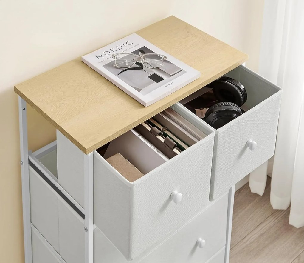 Comoda cu sertare HALLY 53x93 cm, stejar/alb